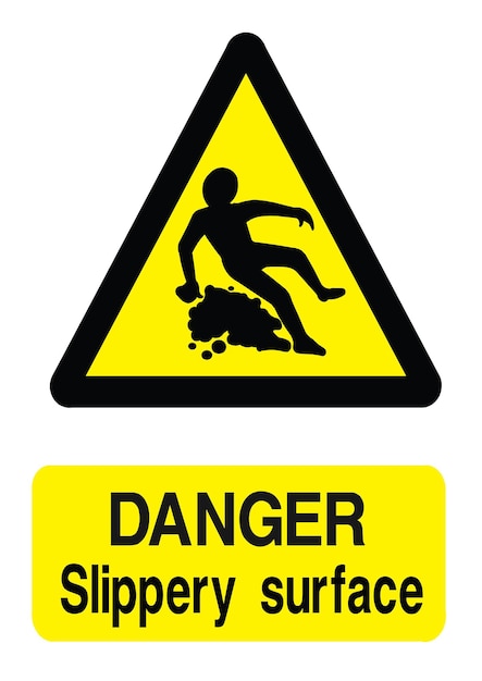 slippery surface sign