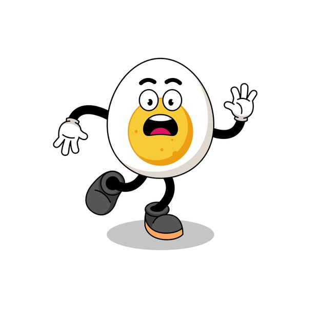 Slipping boiled egg mascot illustration character design