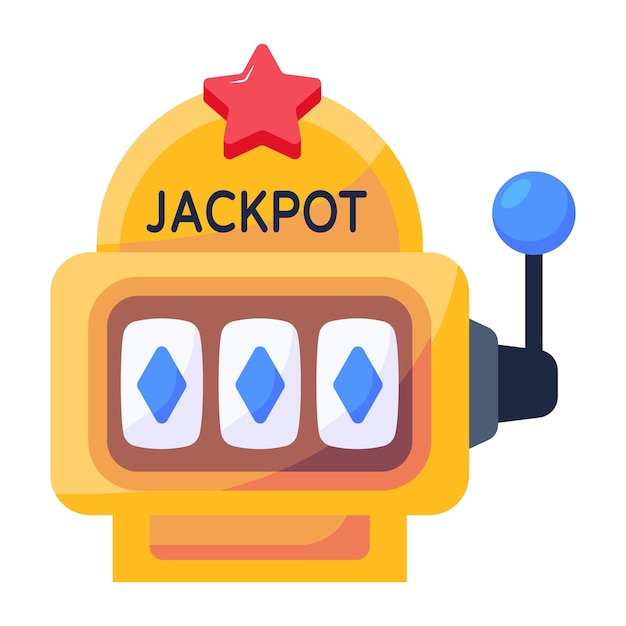 A slot arm bandit flat icon design