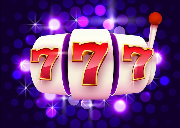 Slot machine coins wins the jackpot. 777 Big win casino