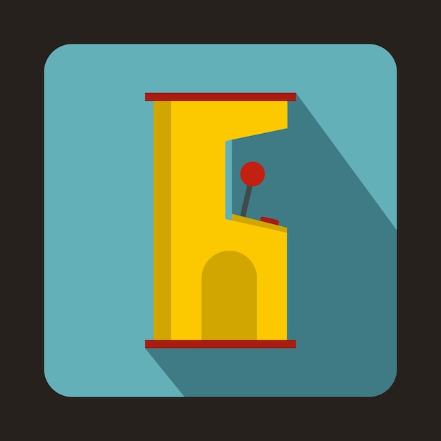 Slot machine icon in flat style with long shadow Play symbol