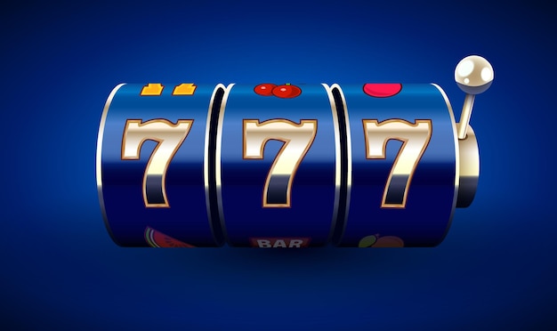 Slot machine wins the jackpot 777 Big win concept Casino jackpot