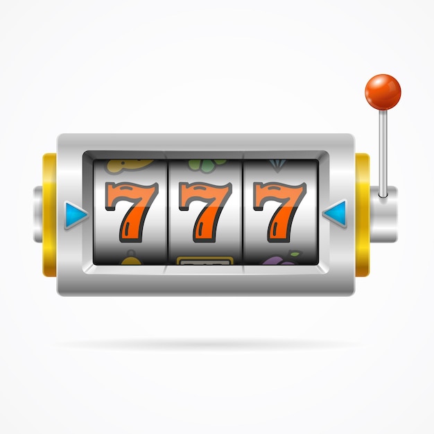 Slot Machine with One Arm Gambling Vector