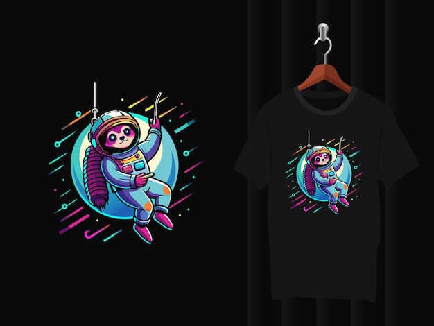 Sloth Astronaut t shirt design artwork