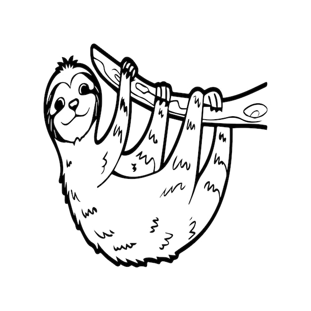 Sloth coloring pages Sloth animal outline for coloring book