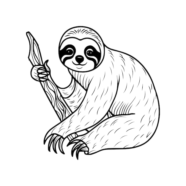 Sloth coloring pages Sloth animal outline for coloring book