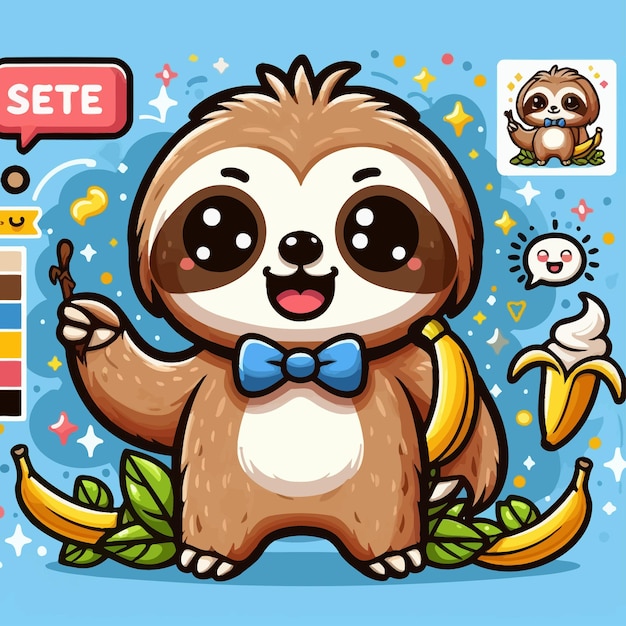 Sloth cute vector