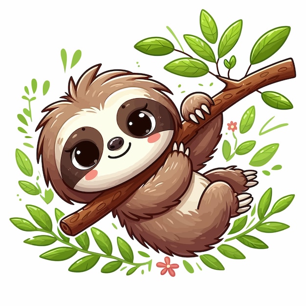 Sloth cute vector