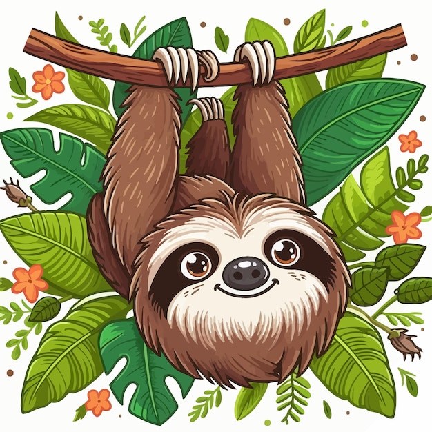 Sloth cute vector