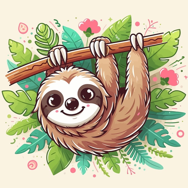 Sloth cute vector