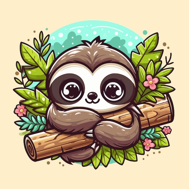 Sloth cute vector