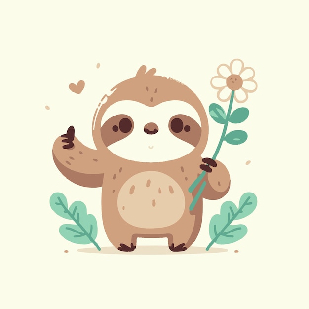 Sloth cute vector