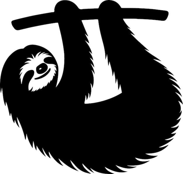 Vector sloth silhouette vector black color silhouette