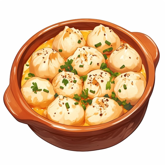 Vector slovak bryndzove halusky and sheep cheese dumplings