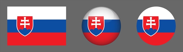 Slovakia Flag Set Collection Vector