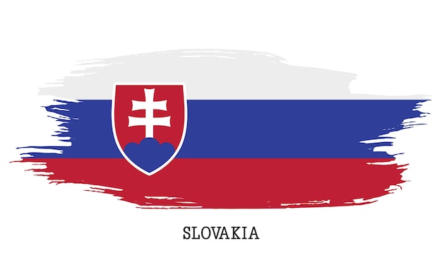 Slovakia flag vector grunge paint stroke