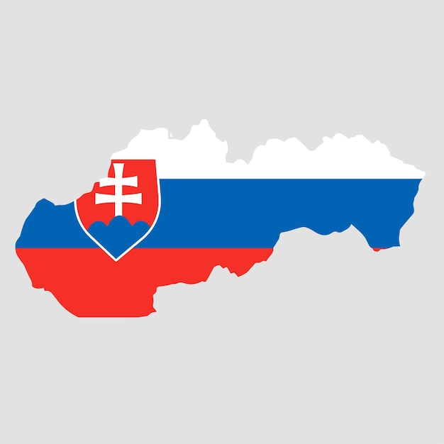 Slovakia Map and flag