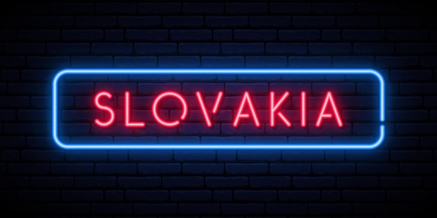 Slovakia neon sign