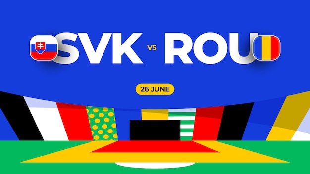 Slovakia vs Romania football 2024 match versus 2024 group stage championship match versus teams intro sport background championship competition