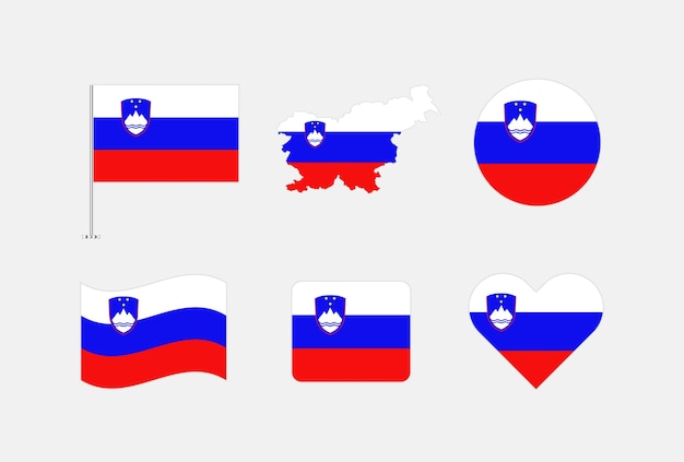 Vector slovenia flag collection