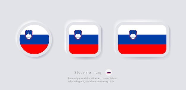 Slovenia flag icon balkans country national flags for balkan countries neumorphism language buttons