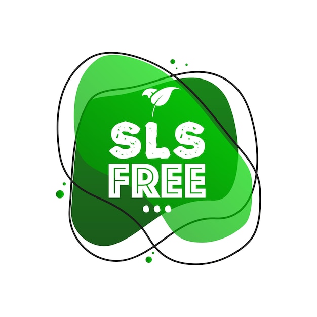 SLS free GMO sls free preservative chemical organic label Natural product concept Vector Illustration