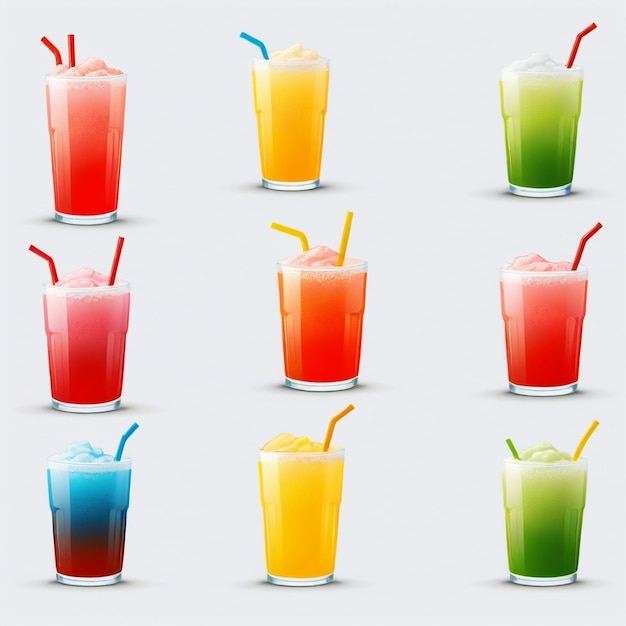 Slush vector set white background isolated a high quality