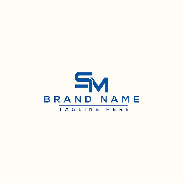 SM Logo Design Template Vector Graphic Branding Element