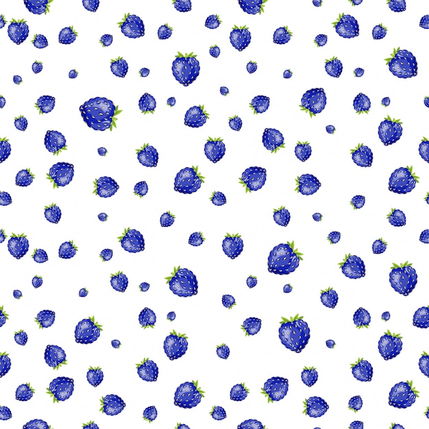 Small blue strawberry pattern background.