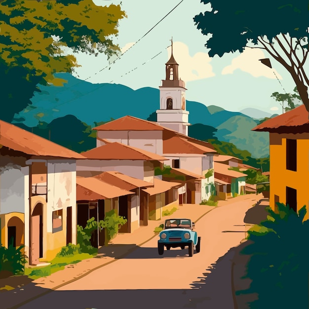 A small brazil rural view town illustration