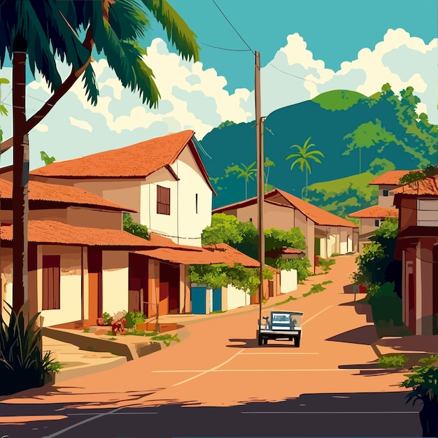 A small brazil rural view town illustration