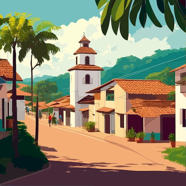 A small brazil rural view town illustration