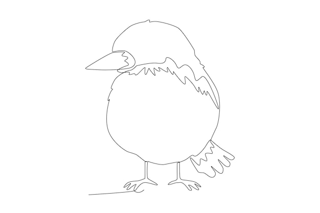 Small budgerigar bird line art