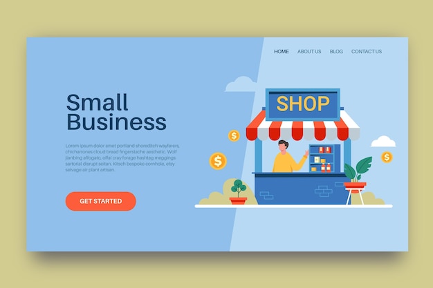 Small business landing page template