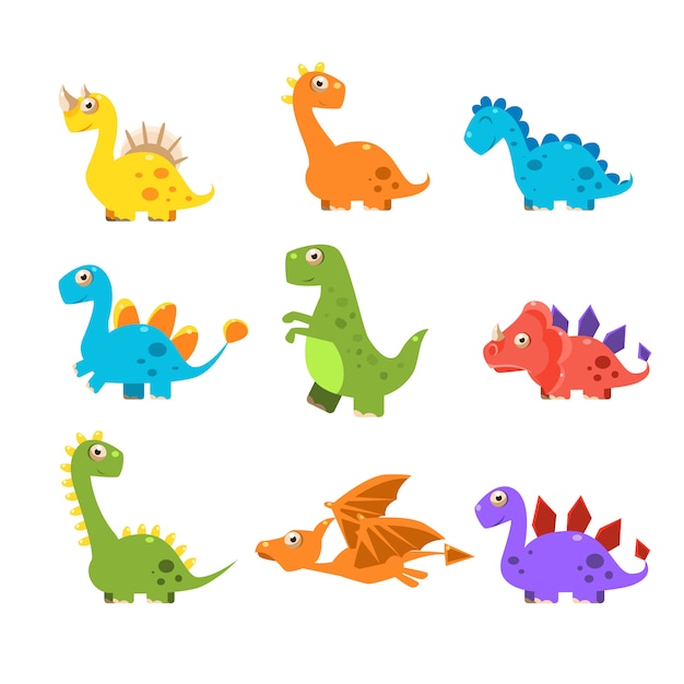 Small Colourful Dinosaur Set. Collection