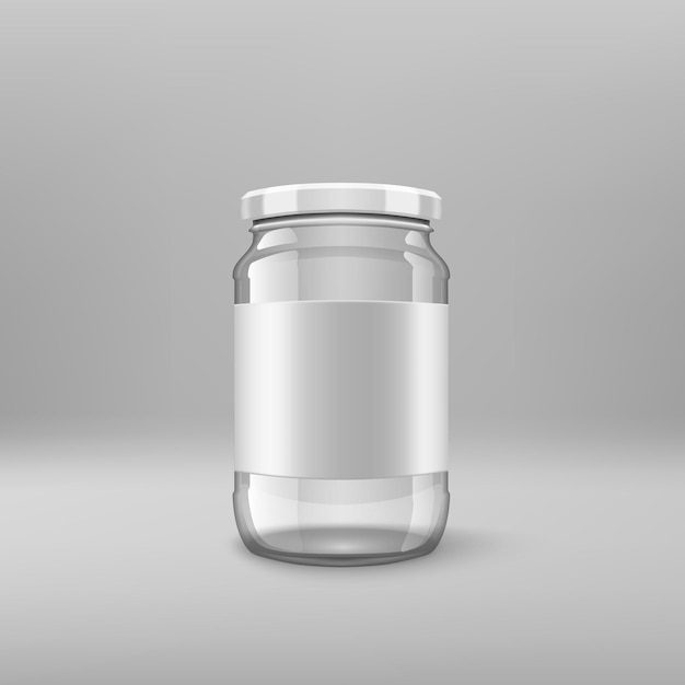 Small Glossy Glass Jar With White Lids