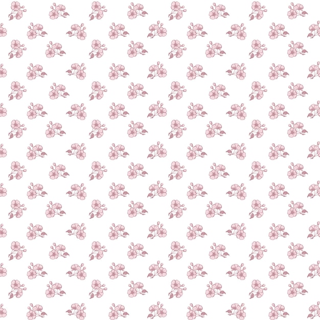 Small gray flowers seamless pattern