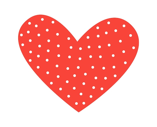 Small red heart contemporary line art element