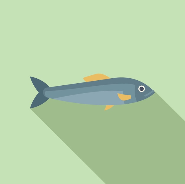 Vector small sardine fish swimming in water with long shadow