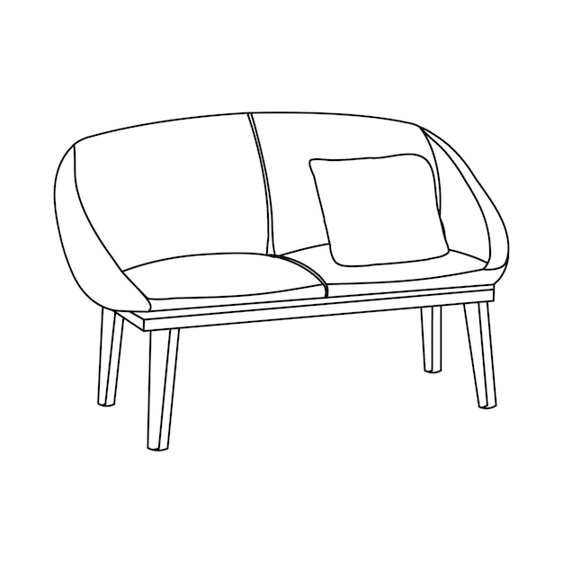 Small sofa simple linear icon