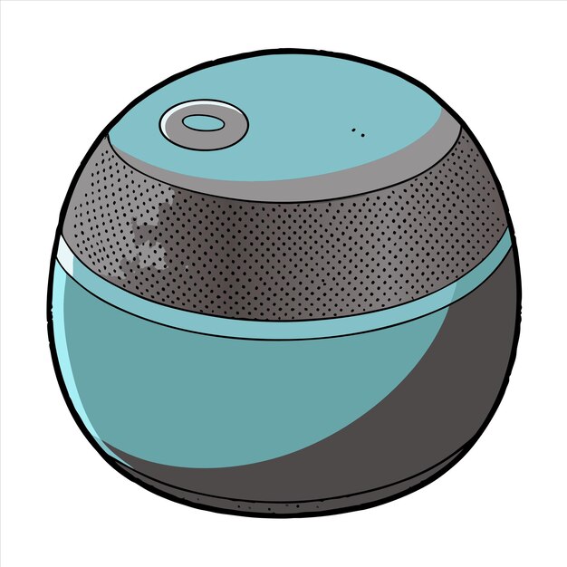 Vector a small speaker that is blue and gray