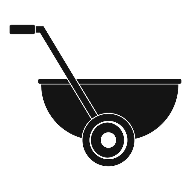 Small wheelbarrow icon Simple illustration of small wheelbarrow vector icon for web design isolated on white background