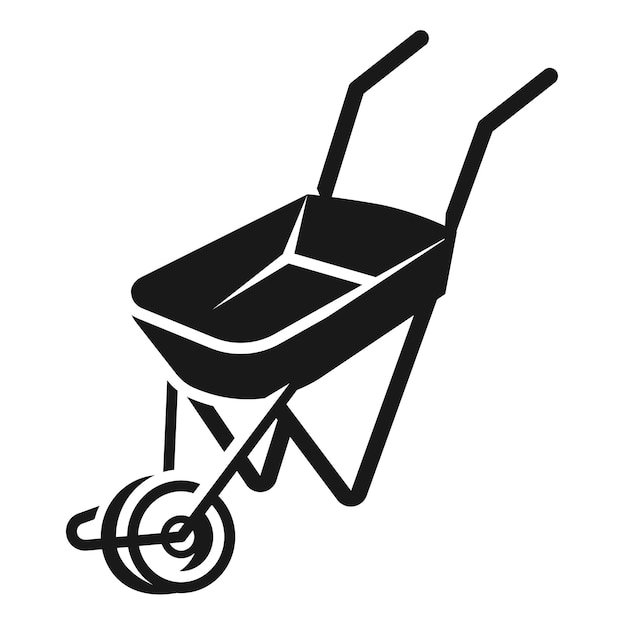 Small wheelbarrow icon Simple illustration of small wheelbarrow vector icon for web design isolated on white background