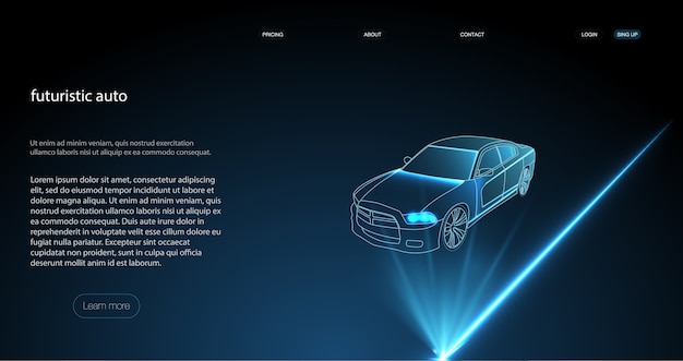 Smart auto ai hud. Driverless car working modes  illustration.