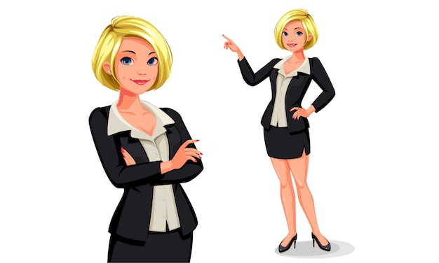 Smart blonde business woman illustration