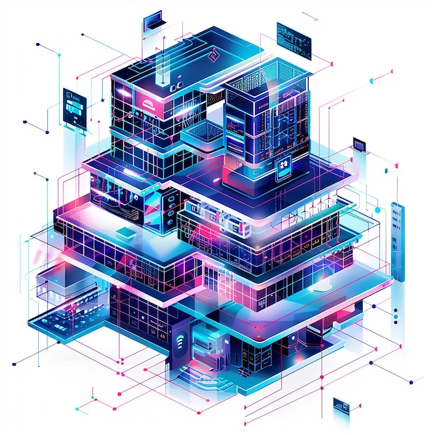 Vector smart building infographic