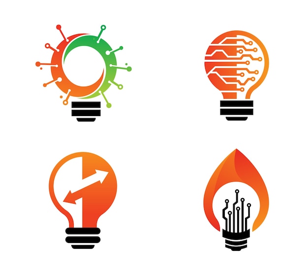 Smart Bulb Logo or Icon Template Design Vector