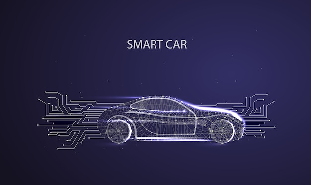 Smart car vector concept. Electric auto