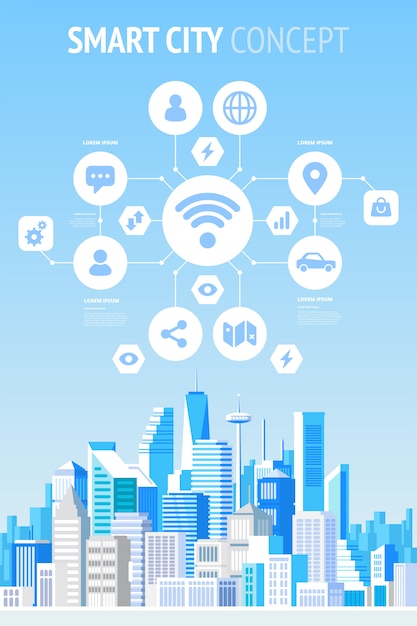 Smart city concept infographics.