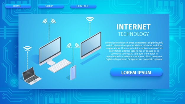 Smart Devices Connected Together with Network.